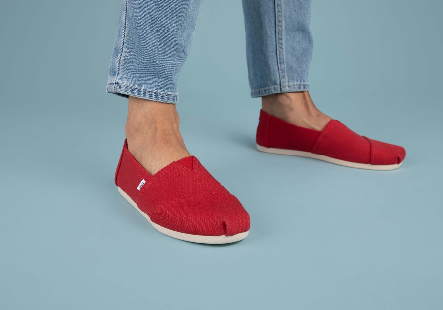 Alpargata Recycled Toms Cotton Canvas Red