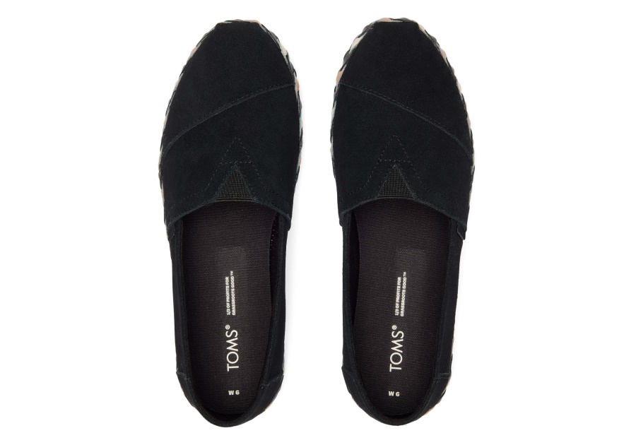 Toms Alpargata Leather Wrap Black Suede