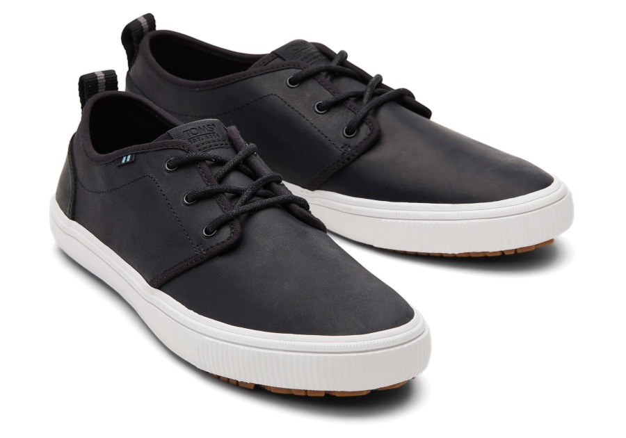 Toms Carlo Terrain Water Resistant Leather Sneaker Water Resistant Black