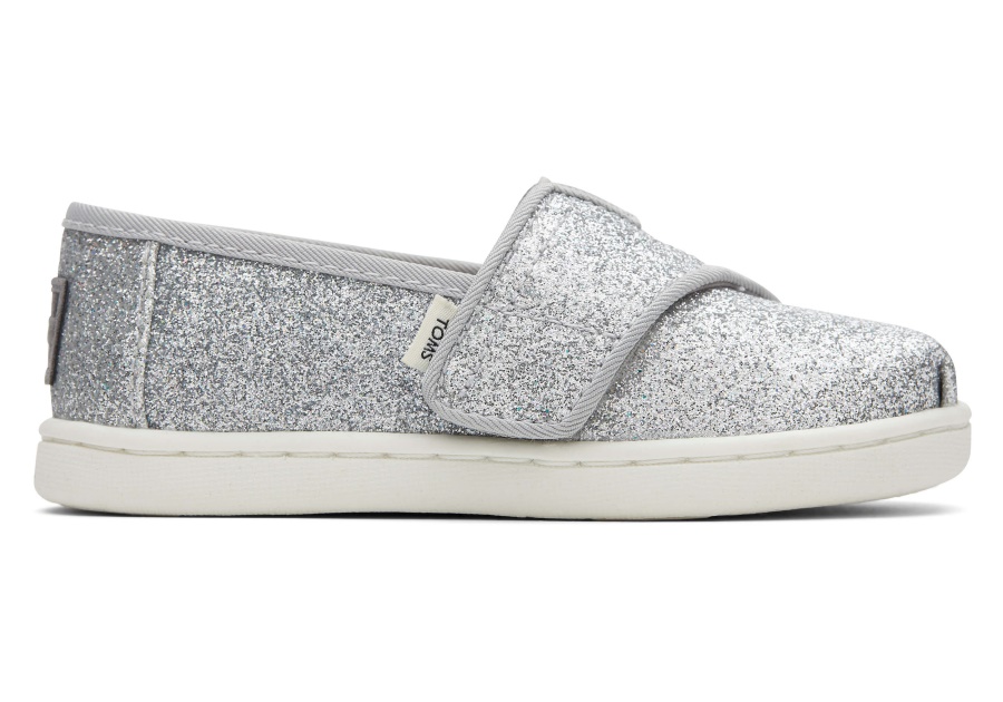 Toms Glitter Alpargata Silver Iridescent