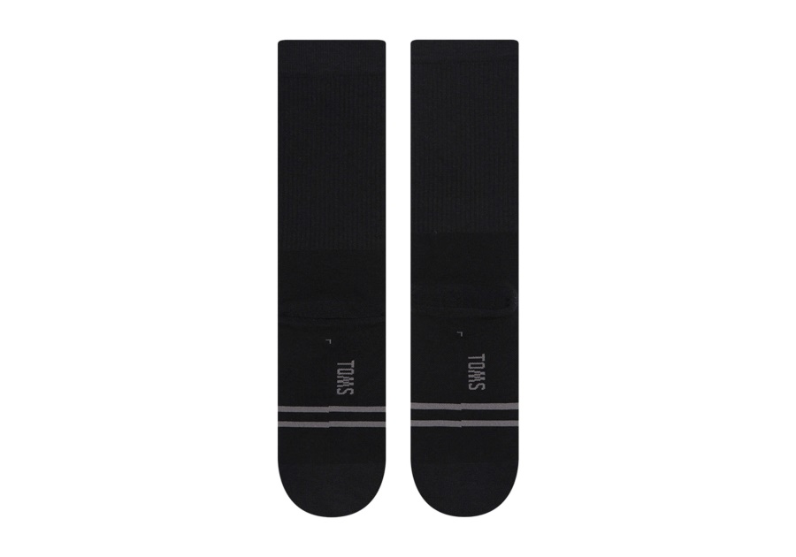 Toms Light Cushioned Crew Socks Black Black Stripe