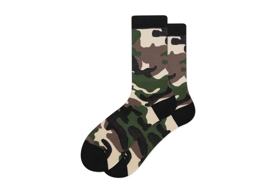 Toms Light Cushioned Crew Socks Camo Black Camo