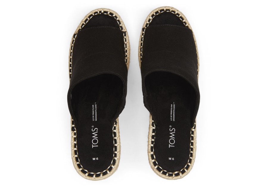 Toms Monica Mule Wedge Heel Black