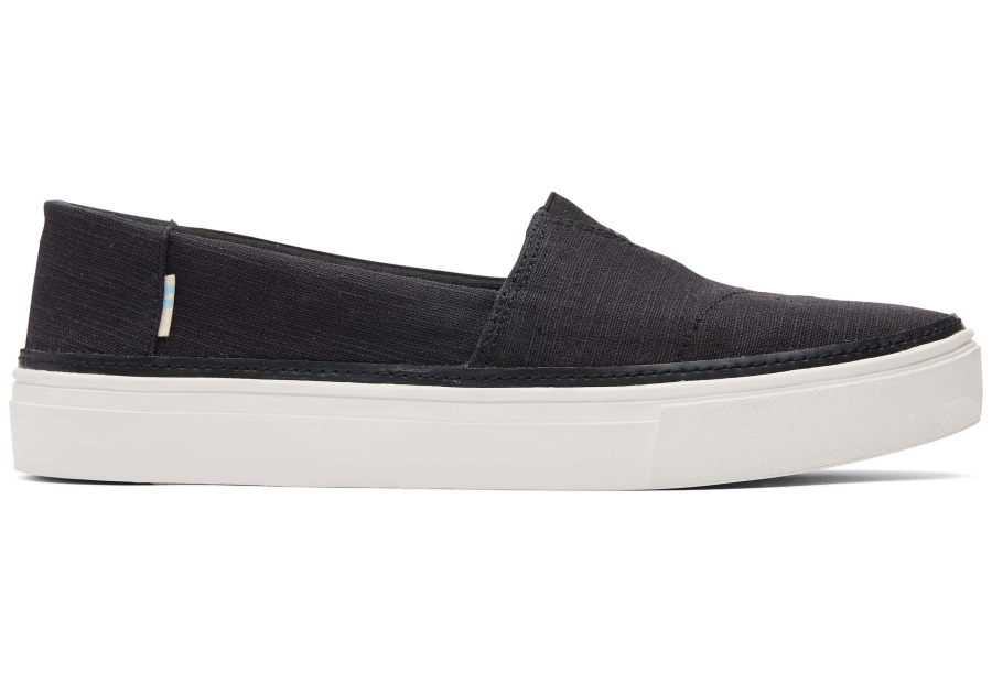 Toms Parker Slip On Black Linen