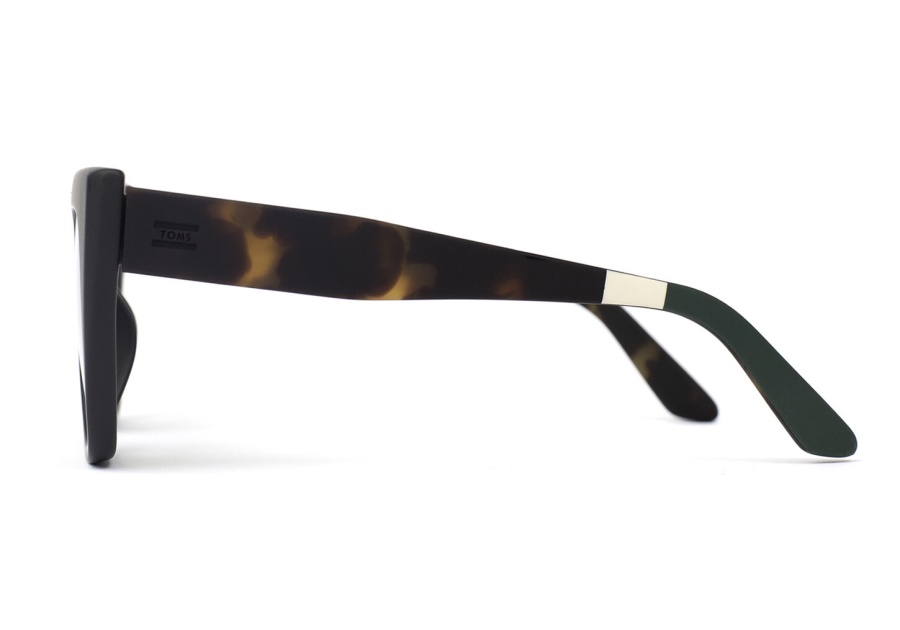 Toms Sydney Sydney Matte Black-Tort-Bottle Green Polar