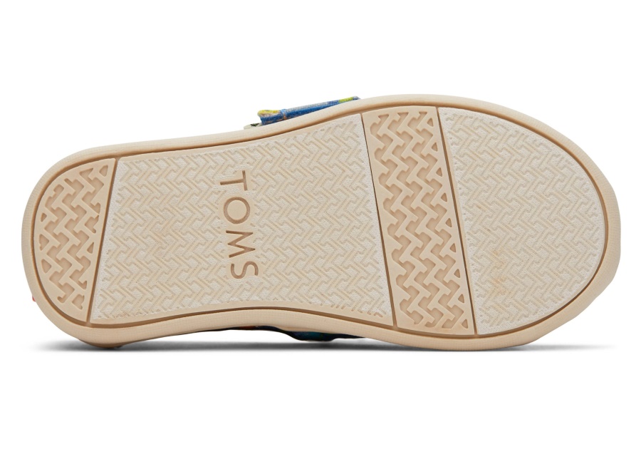 Toms Tiny Alpargata Dinos Cobalt Blue