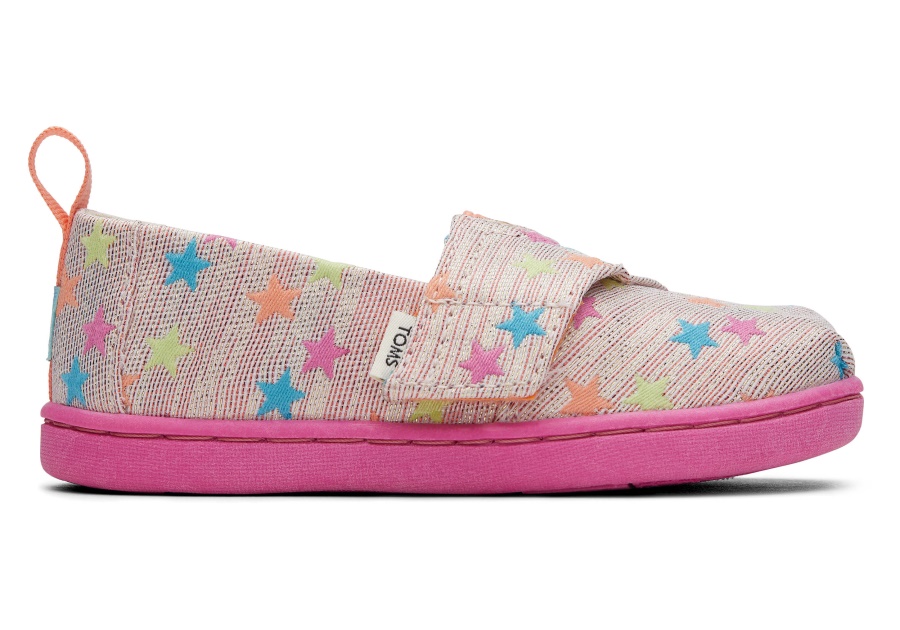 Toms Tiny Alpargata Glimmer Stars Coral Multi