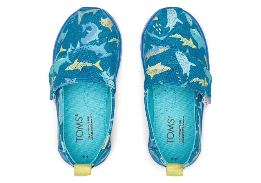 Toms Tiny Alpargata Sharks Deep Blue