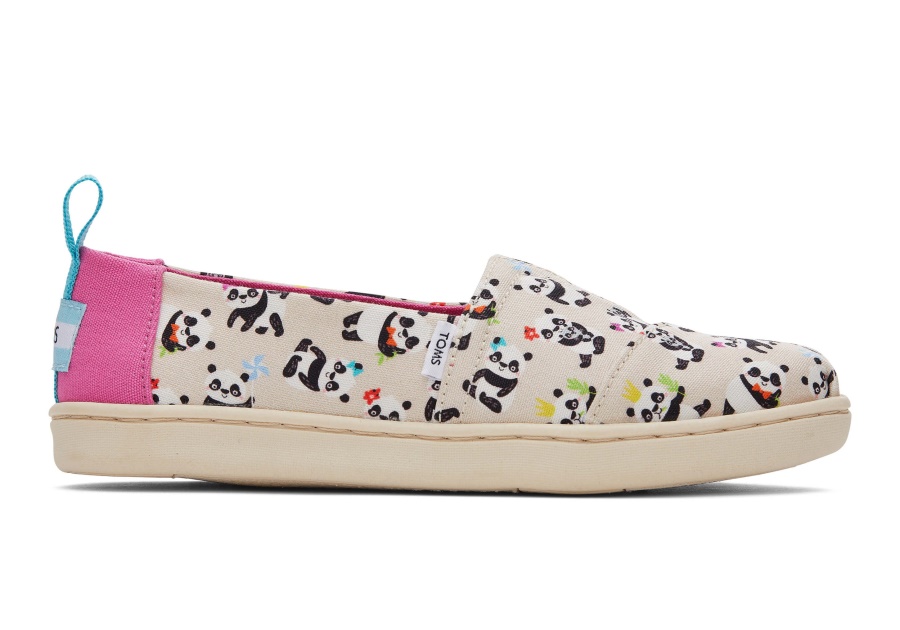 Toms Youth Alpargata Panda Party Natural Birch