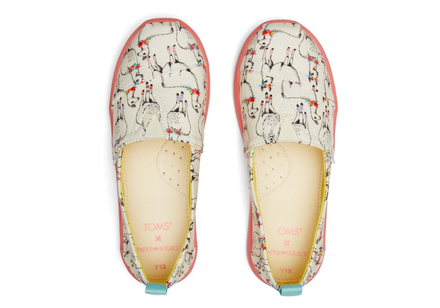 Toms Youth Alpargata Paper Source Ivory
