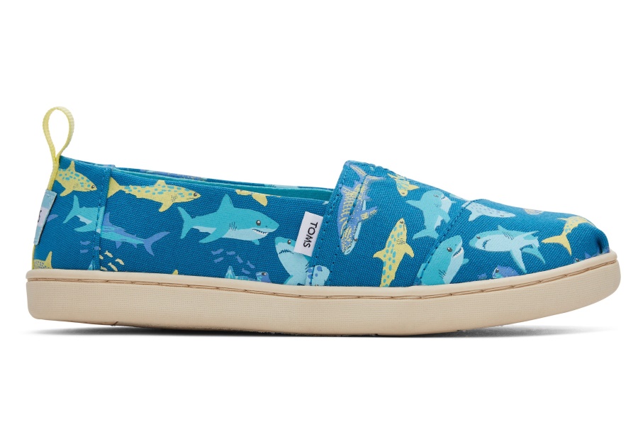 Toms Youth Alpargata Sharks Deep Blue