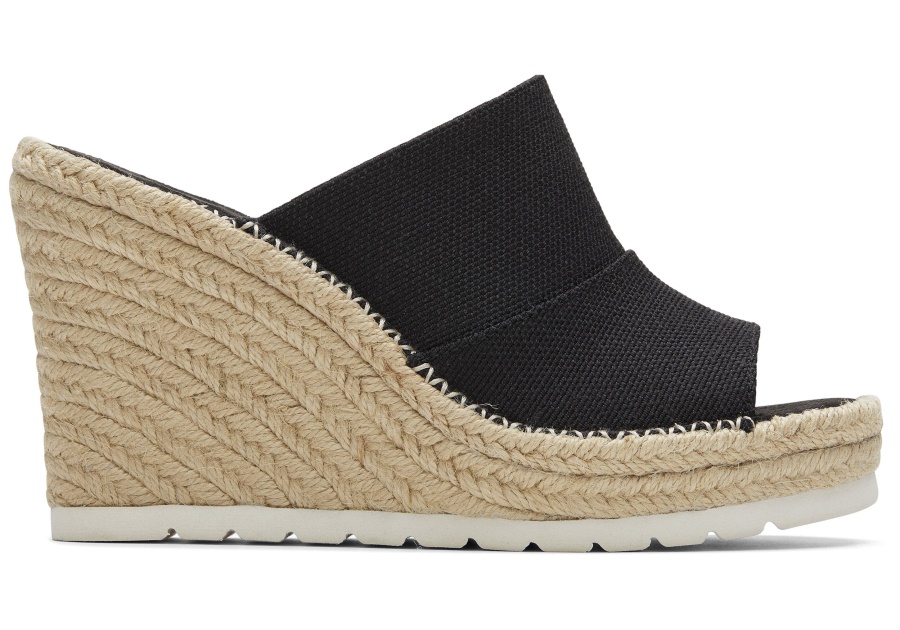 Toms Monica Mule Wedge Heel Black