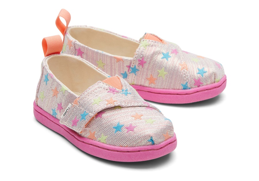 Toms Tiny Alpargata Glimmer Stars Coral Multi